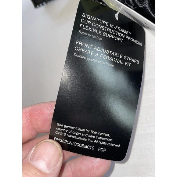 Bali Full Support Women’s Lace Rim Bra Size 40B Black Comfort M Frame Cup NWT - Picture 3 of 12